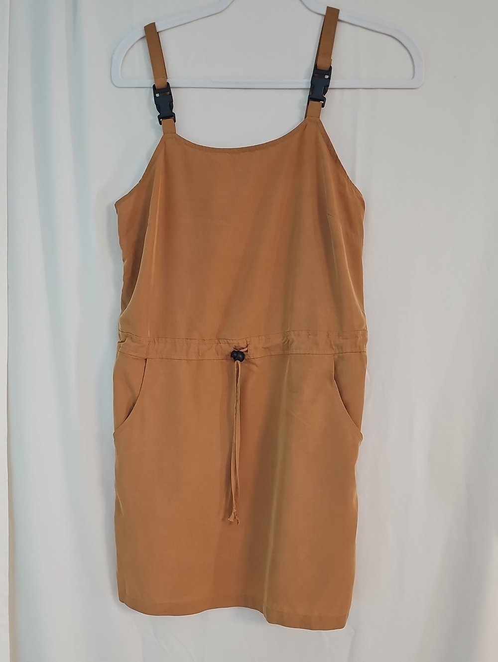 Urban Outfitters Tan Sleeveless Drawstring Mini Dress